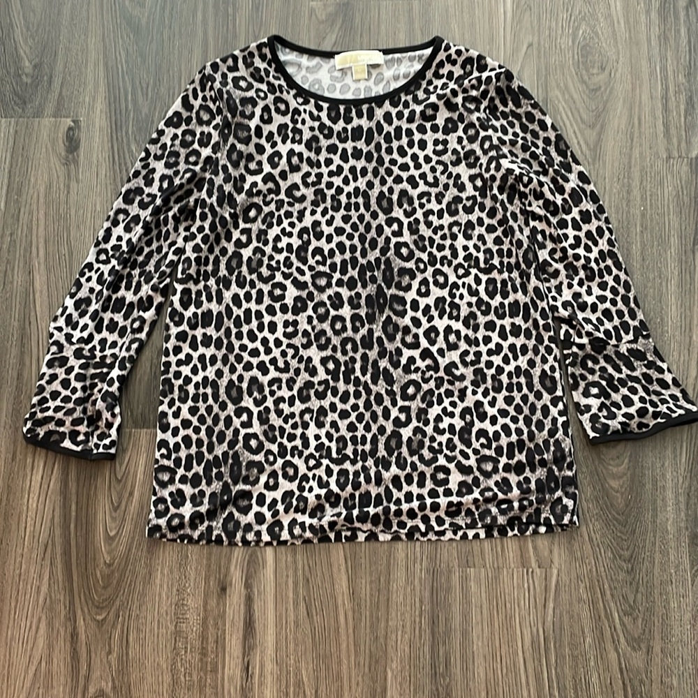 Michael Kors Leopard Print Top Size Medium